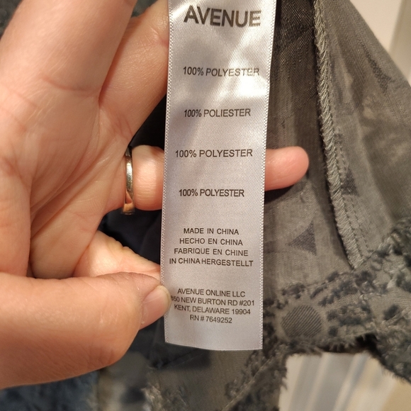 Avenue NWT Forest Khaki Sheer Floral Burnout Top  22/24 Casual Work Event Artsy - Picture 6 of 8